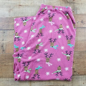 Pink Reindeer PJ Pants Pajama Lounge Drawstring
